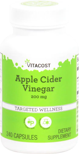 Яблучний оцет, Vitacost, Apple Cider Vinegar, 200 мг, 240 капсул