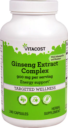 Женьшень, екстракт, Vitacost, Ginseng Extract Complex, 900 мг, 240 капсул