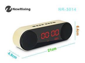 Бездротова переносна Bluetooth колонка New Rixing NR-3014 стильна колонка з дисплеєм, фото 3