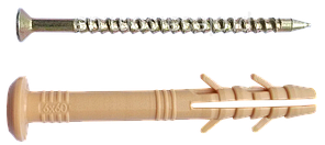 Дюбели быстрого монтажа с шурупом 6Х80 потай (100 шт/уп)