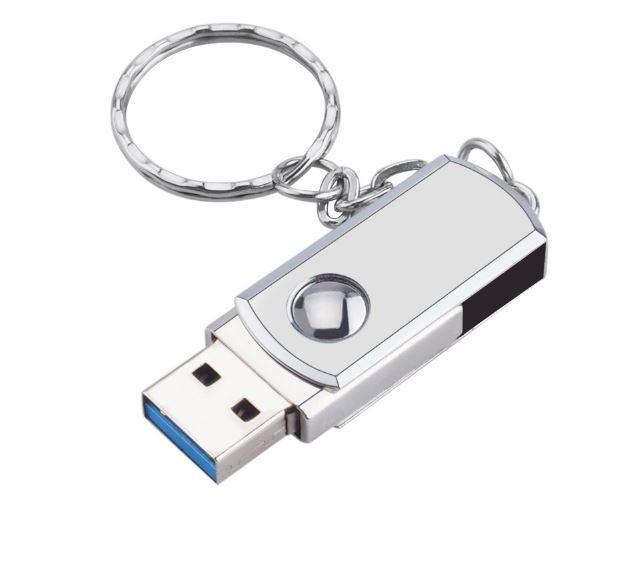 Флешка USB 2.0 об'ємом 32 ГБ від UKC, сріблястого кольору.