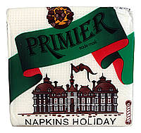 Салфетки бумажные Primier Napkins Holiday 230 x 230 мм белые однослойные - 65 шт.