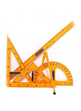 Креслярський набір для дошки 5 предм.: лін.1м+transpose. 50см+2угольн.+циркуль на присоску Josef Otten