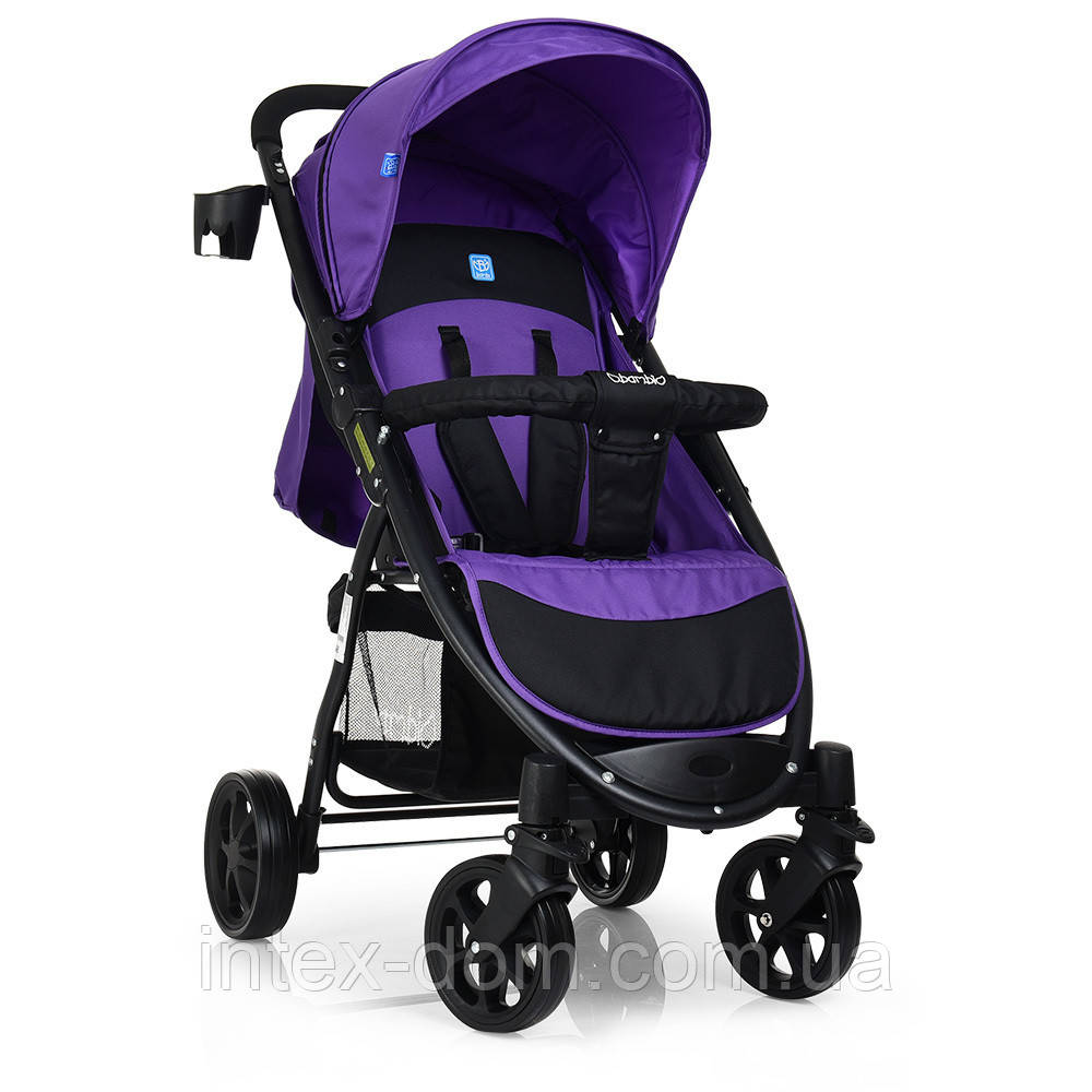 Прогулянкова коляска Bambi M 3409-3-9 Чорно-фіолетова, фото 1
