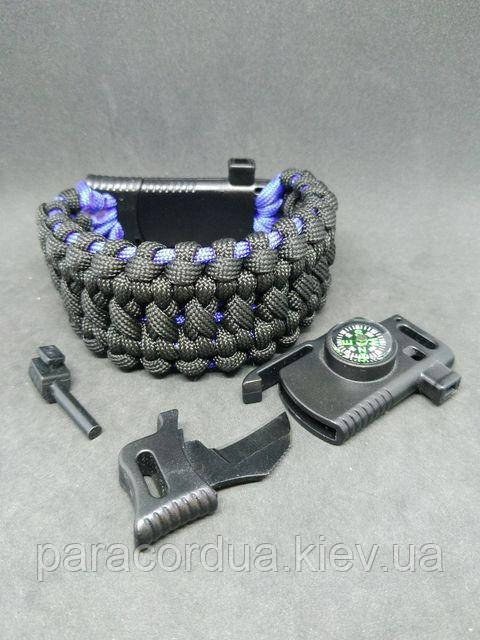 Браслет виживання з паракорда 6 в 1 з ножем, "Darth Vader Knot"