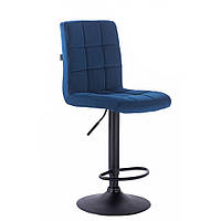 Стілець барний з регулюванням висоти HR7009 Синій основа чорна