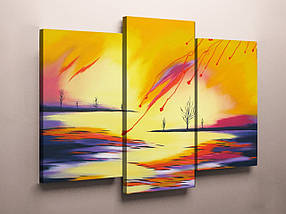 Модульні картини-абстракцій від виробника "Фантастичні міста". Фотодрук на полотні на замовлення. VE, фото 2