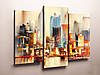 Модульні картини-абстракцій від виробника "Фантастичні міста". Фотодрук на полотні на замовлення. VE, фото 7