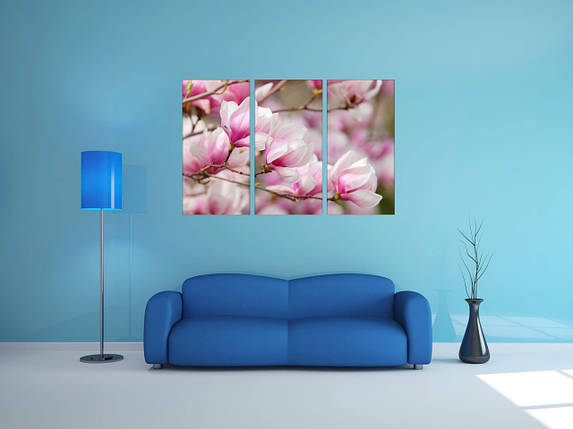 Модульна картина на стіну рожеві квіти магнолія VE, фото 1