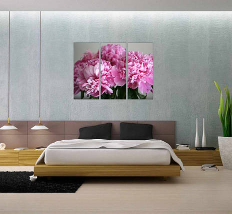 Модульна картина на полотні рожеві півонії VE, фото 1