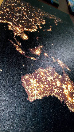 Модульна картина на полотні нічна карта світу VE, фото 3