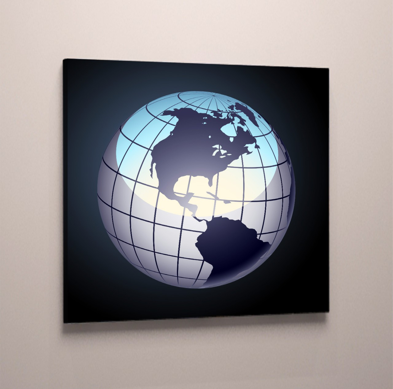 Модульна картина на полотні карта світу глобус VE
