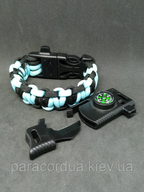 Браслет виживання з паракорда 6 в 1 з ножем, "Удар блискавки"