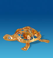 Позолоченная фигурка "Черепаха" с цветными кристаллами Сваровски