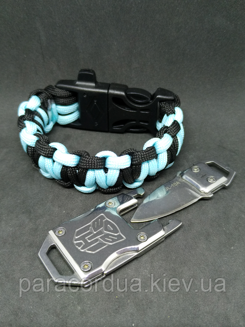 Браслет виживання з паракорда з ножем, "Удар блискавки"