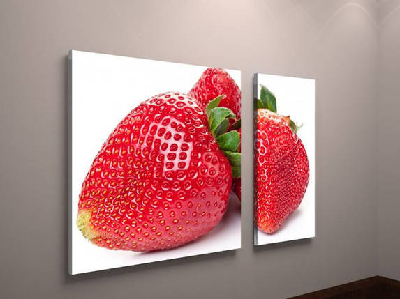 Фотокартина фото картина модульна на полотні для кухні фрукти полуниця полотно VE, фото 1
