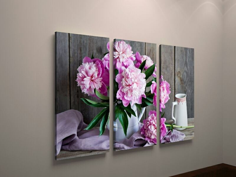 Фотокартина модульна квіти півонії букет натюрморт VE