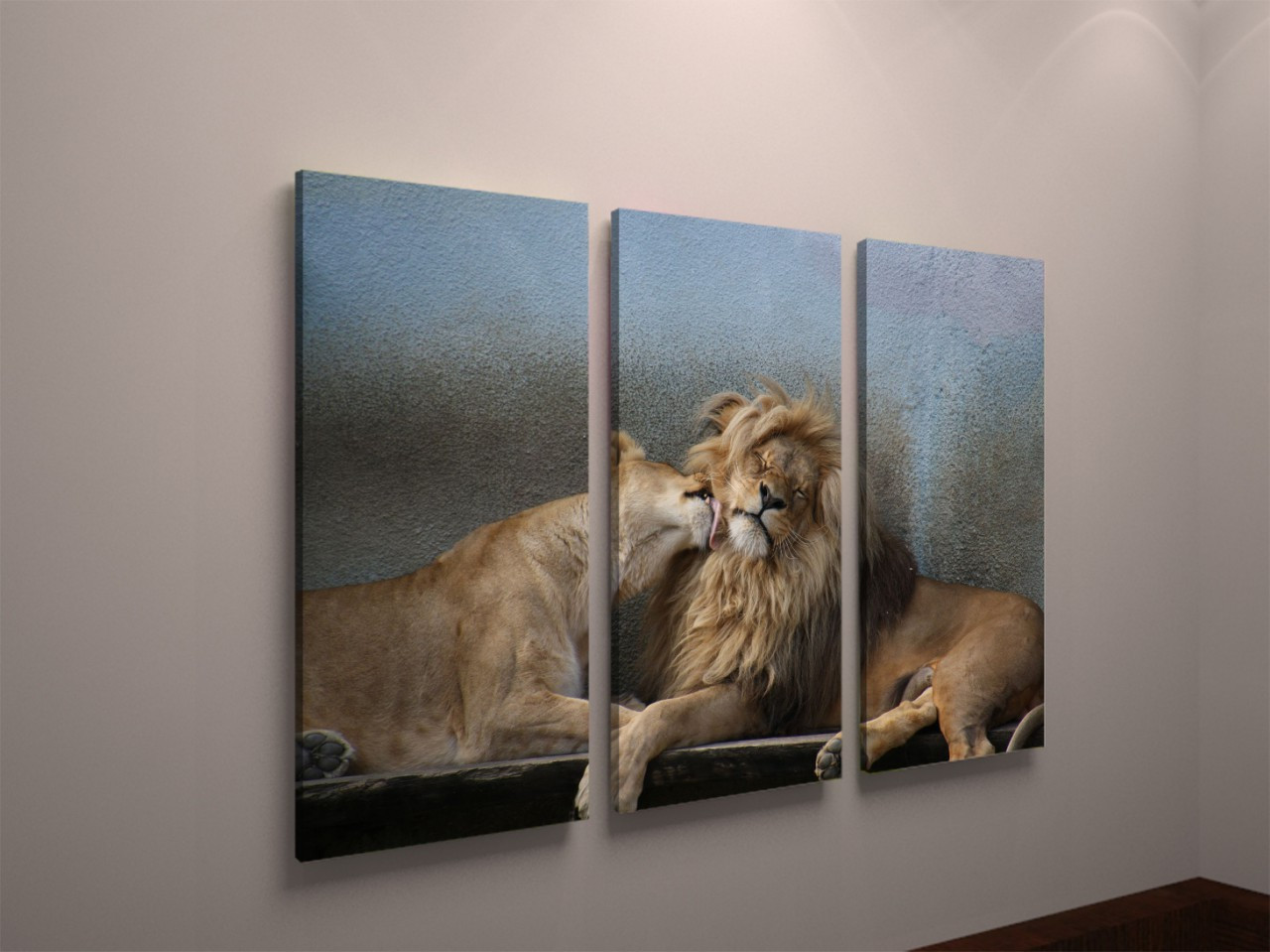 Модульна фото картина на полотні тварини Леви лев фотокартина полотно VE
