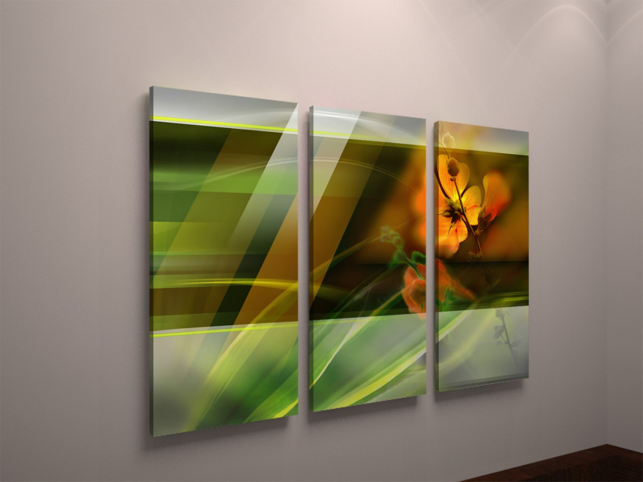 Фотокартина модульна на полотні яскрава абстракція квіти VE