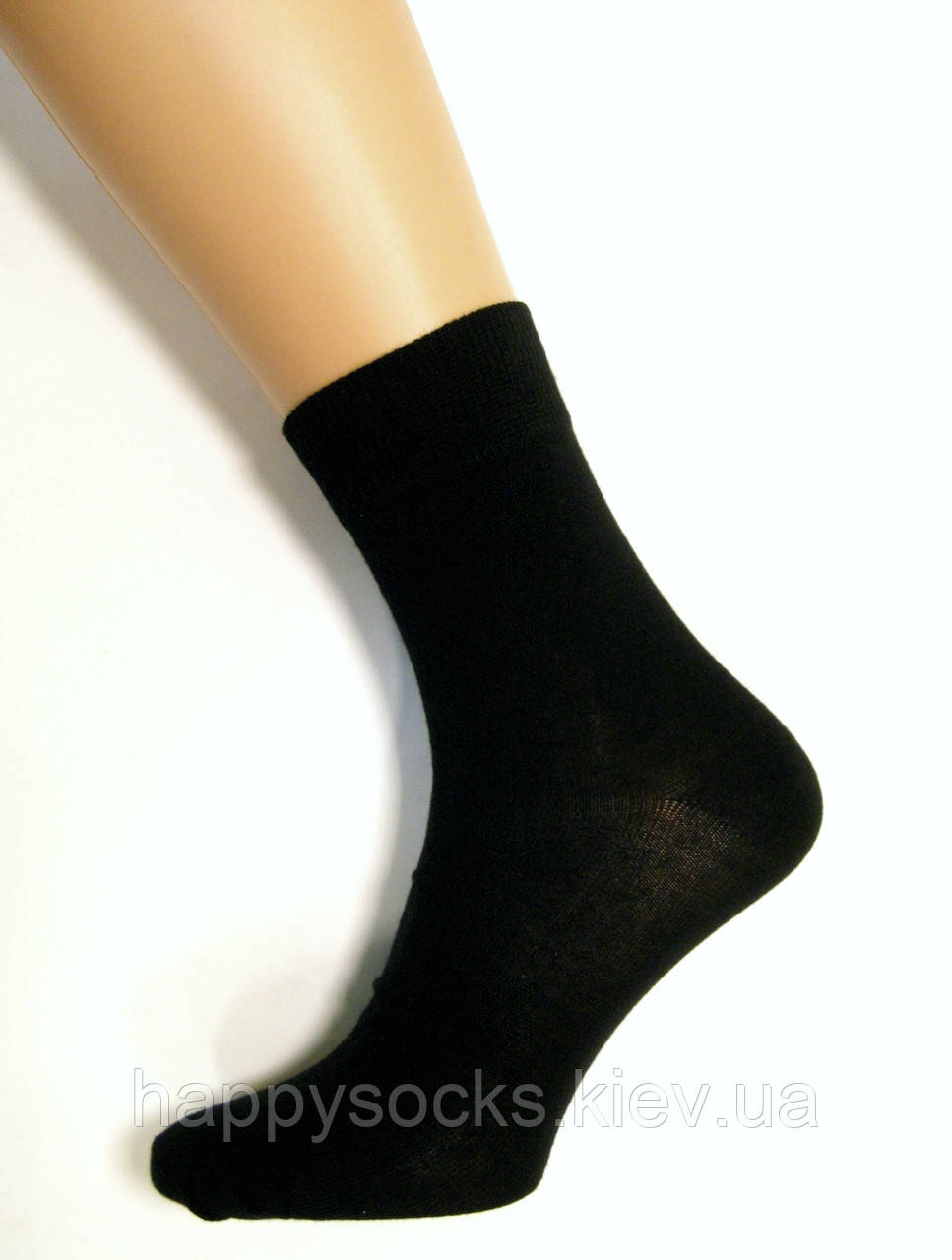 Бавовняні чоловічі шкарпетки класичні чорного кольору