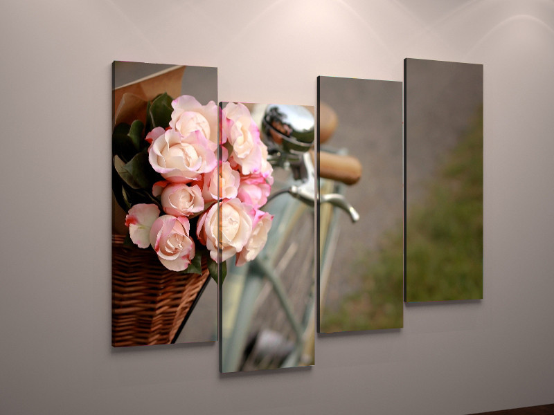 Мода картина квіти троянди букет велосипед VE