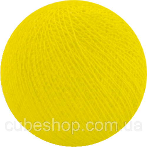 Декоративні бавовняні кульки з ниток Yellow