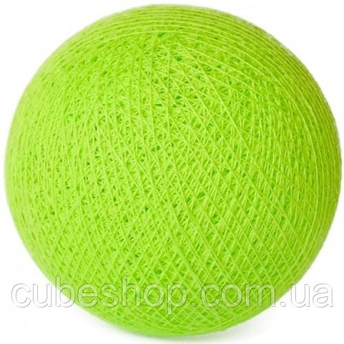 Декоративні бавовняні кульки з ниток Neon Green