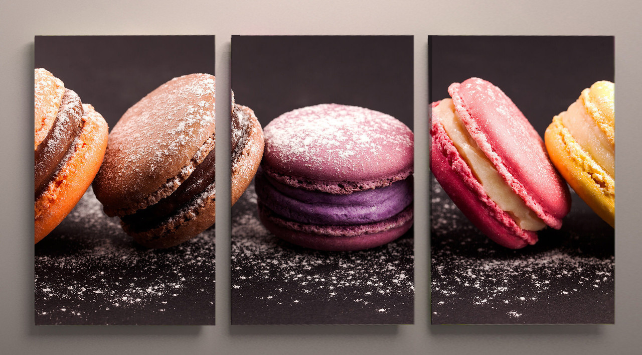 Фото картина модульна для кухні макаруни макарон макаронс на полотні VE