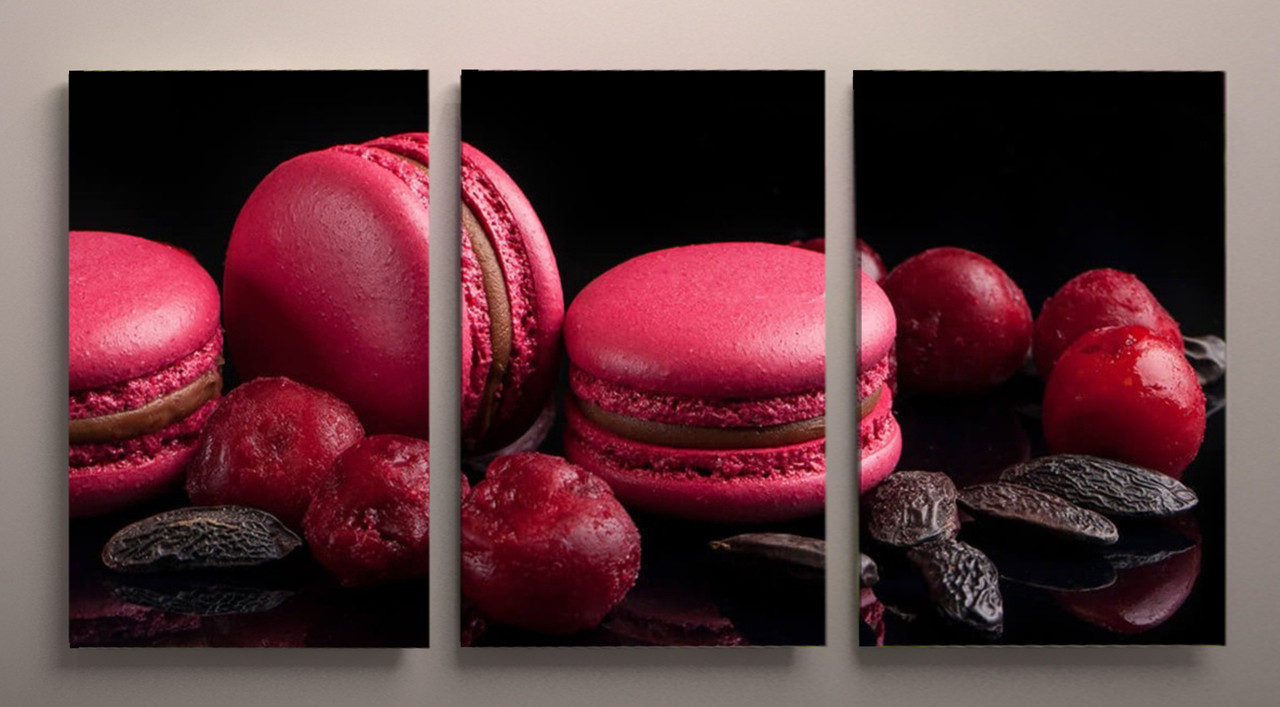 Фото картина модульна для кухні макаруни макарон макаронс на полотні VE