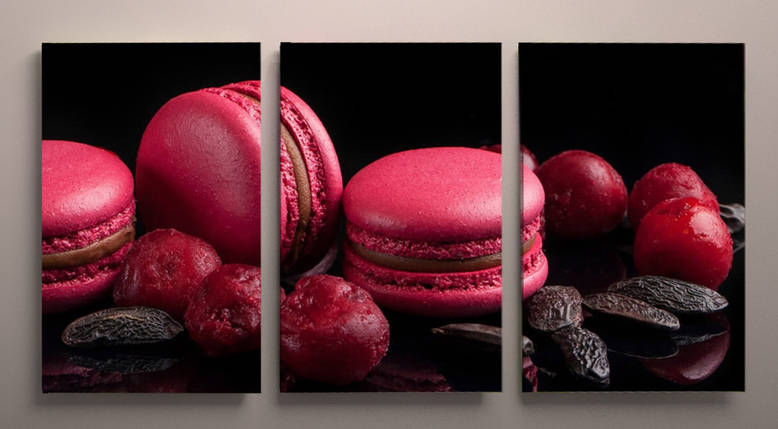 Фото картина модульна для кухні макаруни макарон макаронс на полотні VE, фото 1