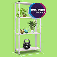 Стелаж металевий білий 150х75х30 см додому в офіс на балкон на кухню для книг взуття комори ванної РЕК-1, фото 5