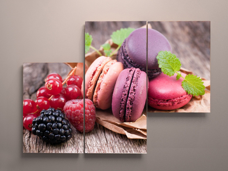 Фото картина модульна для кухні макаруни макарон макаронс на полотні полотно VE