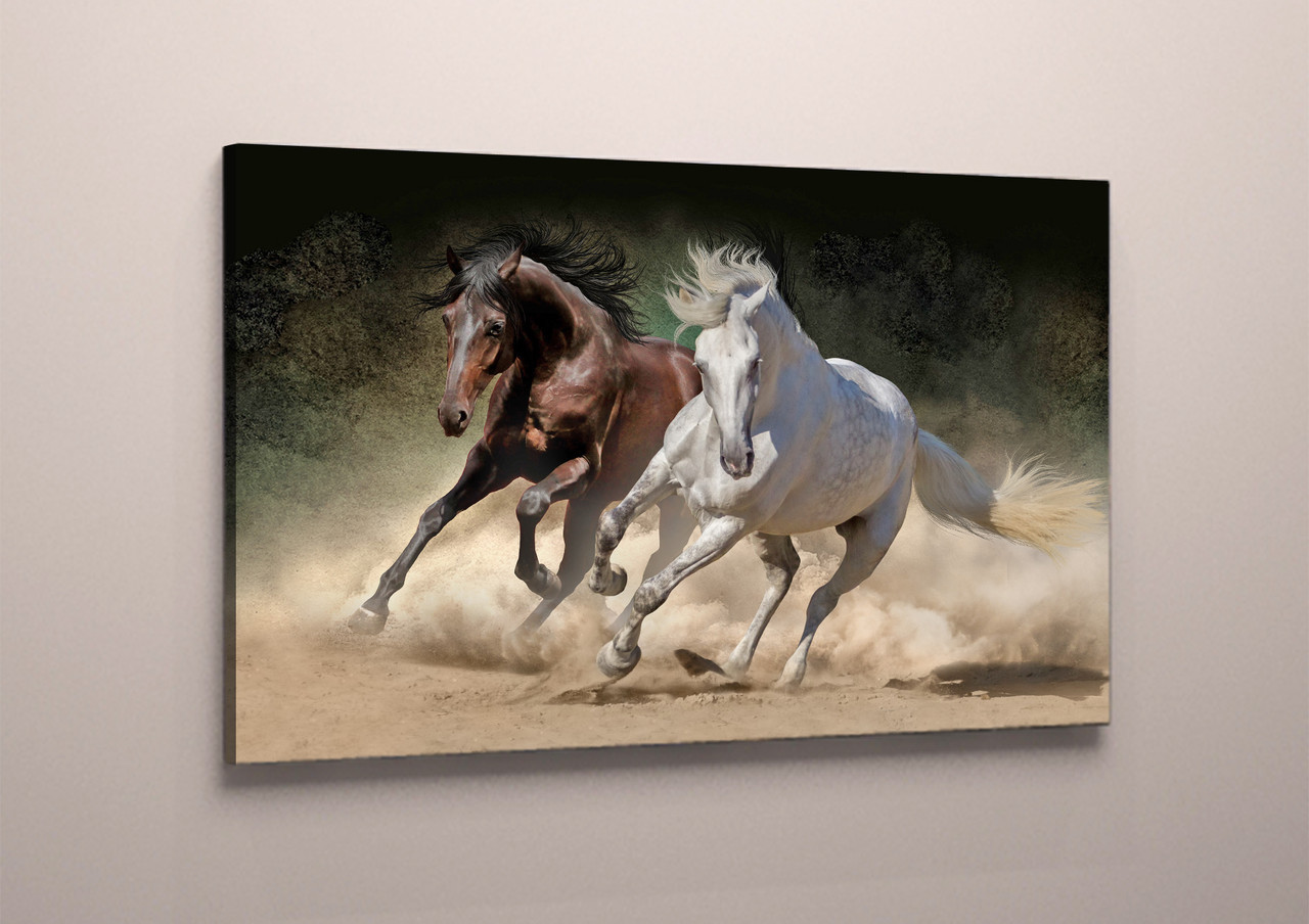 Фото картина модульна на полотні фотокартина тварини Коні полотно коні VE
