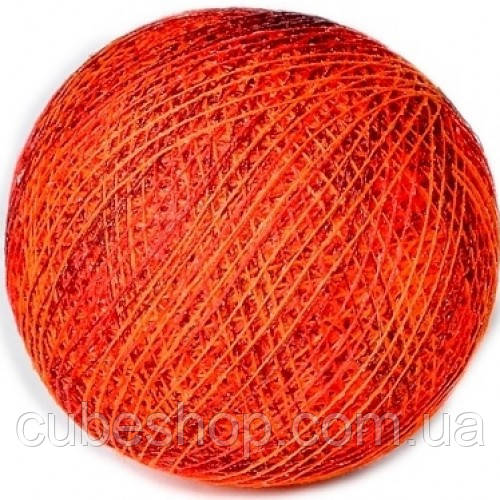 Декоративні бавовняні кульки з ниток Mix Red Orange