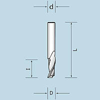 Спиральная фреза Z1 с выбросом стружки вверх D4 I12 d4