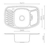 Кутова мийка Galaţi Rampă Satin 7851, фото 7