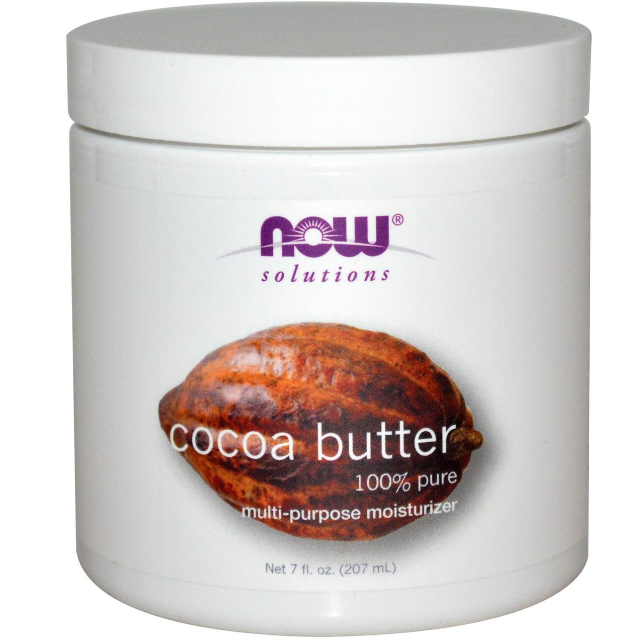 Масло какао 100% натуральне, 207 мл, Now Foods, Solutions, Cocoa Butter