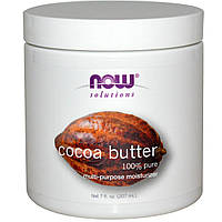 Масло какао 100% натуральне, 207 мл, Now Foods, Solutions, Cocoa Butter