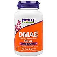 DMAE (Диметиламиноэтанол), Now Foods, 250 мг, 100 растительных капсул