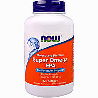 Супер Омега EPA для серця, молекулярно дистильований, Super Omega EPA, Now Foods, 120 капсул
