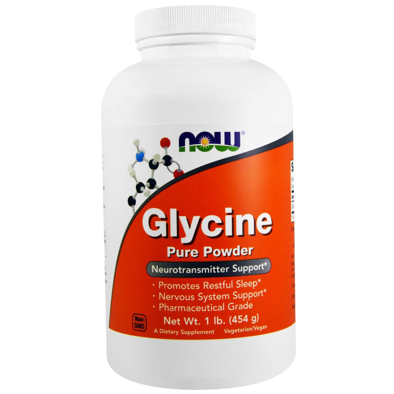 Гліцин, Now Foods, Glycine, 100% чистий порошок, 454 г