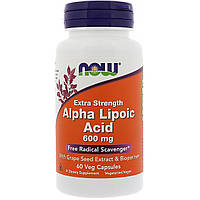 Альфа Ліпоєва Кислота, Now Foods, Alpha Lipoic Acid, 600 мг, 60 капсул