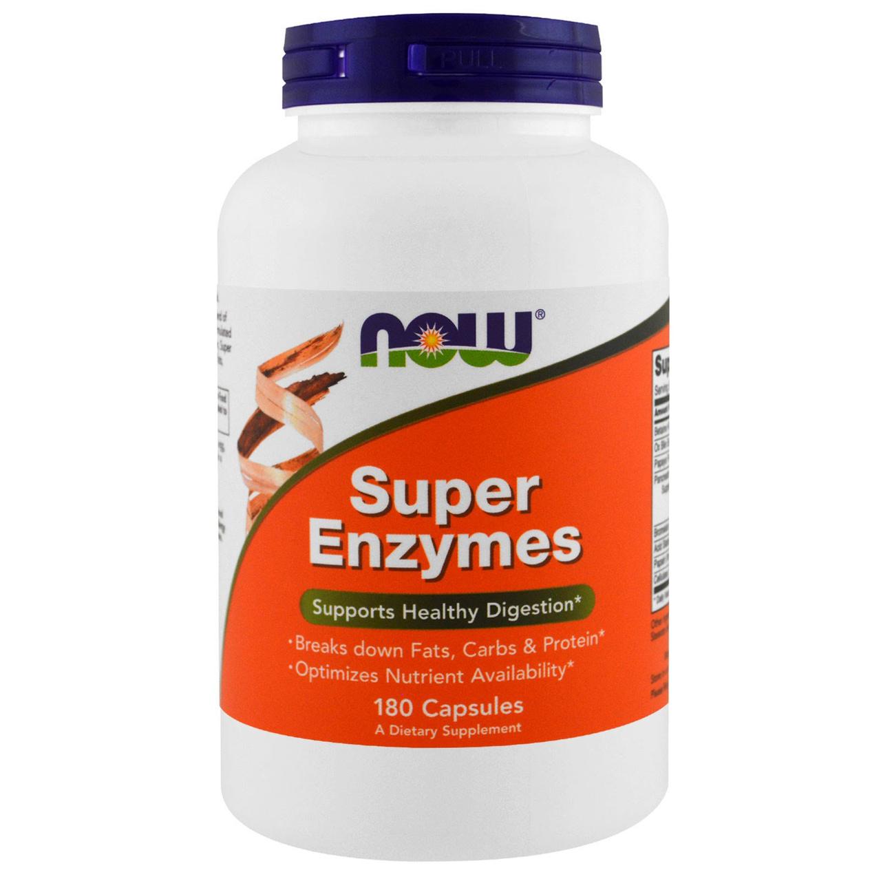 Энзимы для пищеварения, 180 капсул, Now Foods, Super Enzymes - фото 1 - id-p217737961