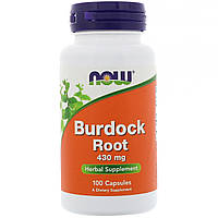 Корень лопуха, 430 мг, 100 капсул, Burdock Root, Now Foods