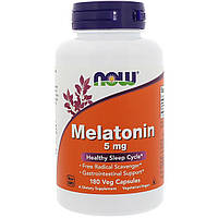 Мелатонін, Melatonin, Now Foods, 5 мг, 180 капсул