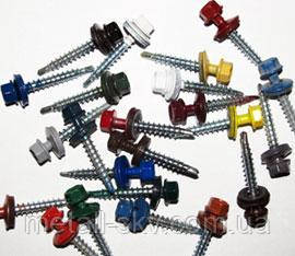 Саморіз покрівельний фарбований для металу, фото 1