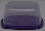 Пластиковий квадратний контейнер (лоток) 0.5 л з м'якою кришкою (різні кольори кришки), фото 2
