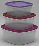 Пластиковий квадратний контейнер (лоток) 0.5 л з м'якою кришкою (різні кольори кришки), фото 5