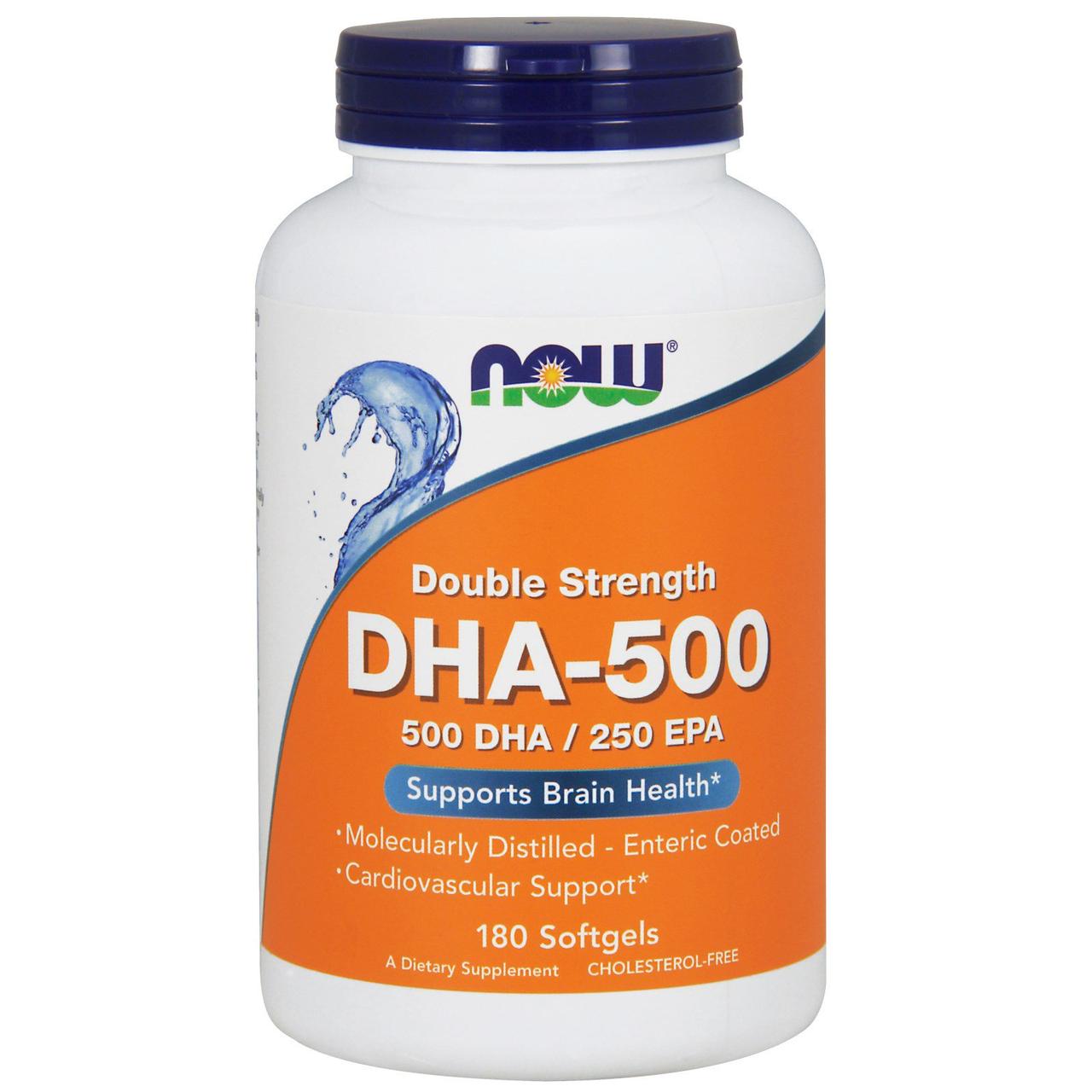 Омега риб'ячий жир ДГК-500 подвійна сила, Now Foods, DHA-500, 180 капсул, фото 1