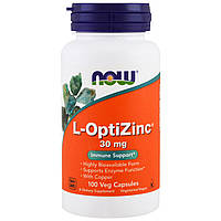 ОптиЦинк, L-OptiZinc, Now Foods, 30 мг, 100 капсул